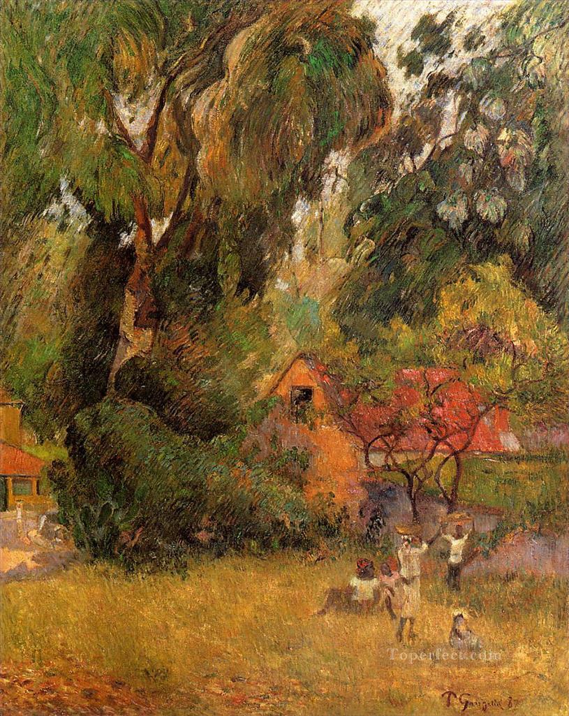 Huts under Trees Post Impressionism Primitivism Paul Gauguin Oil Paintings